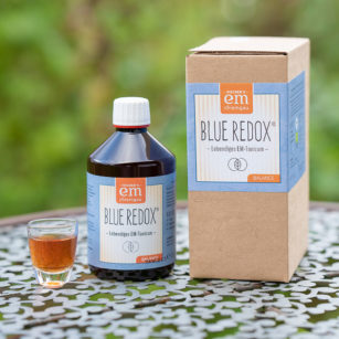 Blue Redox EM-Tonicum in der 0,5 L Flasche und 1,5 L BiB